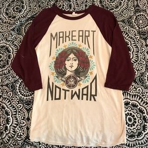 Make Art Not War Baseball Tee